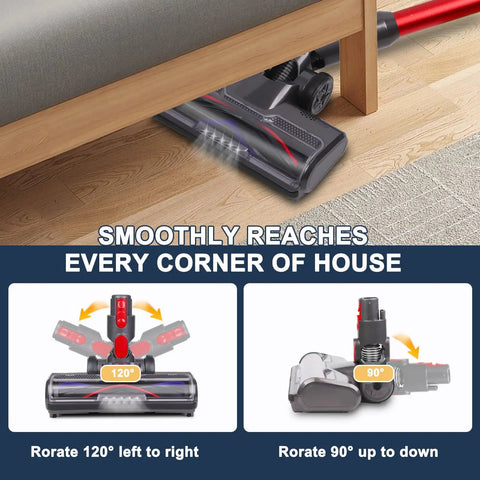 Hardwood Floor Attachment For Dyson Cordless Vacuums V7 V8 V11 V15 SV10 SV12 SV14 With V Shaped Roller Brush And LED Headlights