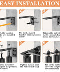 Installation steps for Heavy Duty Sliding Gate Roller Guide Set With 3 Inch Nylon Support, showing L-bracket and nylon rollers.