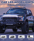 Lit 70 Inch 12V LED Hood Light Strip With Flexible Waterproof Design on truck at sunset