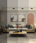 Living room with Dope 3 Color Dimmable LED Track Lighting Heads H Type Bright Track Light Fixtures, highlighting dimming effect.