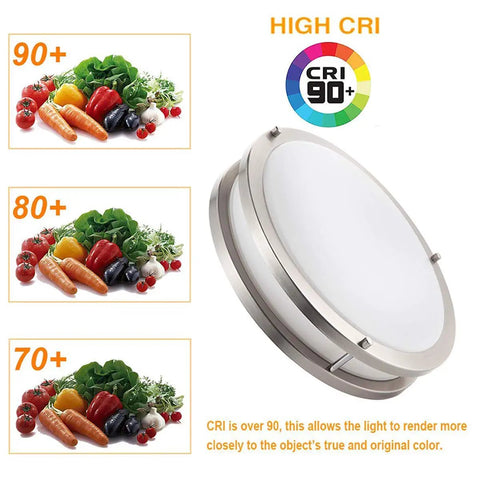36W Dimmable LED Ceiling Light Fixture 13 Inch Flush Mount For Bedroom Kitchen Bathroom Hallway Stairwell Ultra Bright 3200 Lumens 3000K Warm White No Fuss Install with CRI 90+