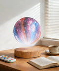 Levitating Moon Lamp 5.9 Inch Magnetic Floating Moon Light With Remote 3D Galaxy Moon Lamp on wooden base in office setting