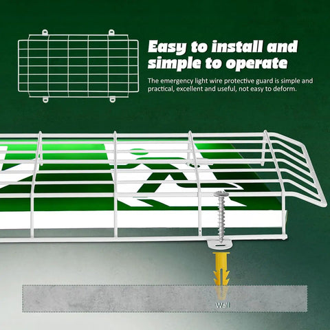 Wall Mount Exit Light Guard And Emergency Sign Shield Rugged Iron Cover For LED Exit Signs Wire Cage Protector