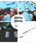 Glasses Tightening Kit with 2 Pcs and 20 Ultra Soft Nose Pads, 2 Temple Tools for easy bending, 3-in-1 Adjustment Tool
