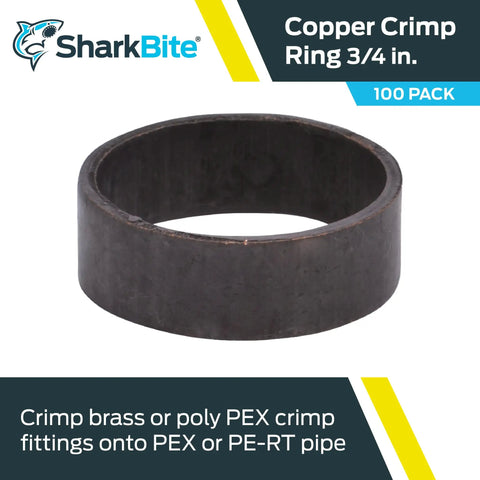 Three Quarter Inch Copper Crimp Rings For PEX And PE-RT Pipes Pack Of 100 DIY Friendly Plumbing Rings Delivers A Watertight Seal