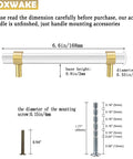 Adjustable Acrylic And Brass Cabinet Pulls With Center To Center Range 0 To 6 Point 2 Inches Four Piece Set sizing guide