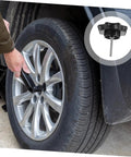 Spare Tire Bolt and Clamp Kit for Easy Mounting shown in use on car tire for broad compatibility and secure installation