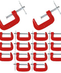 16 Pack 2 Inch C Clamps Set Beefy Heavy Duty Quick Grip Clamps With Throat Depth 1 3 16 Inch And 2 Inch Jaw Opening For Woodworking Welding Building Repair Projects