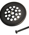 Heavy Duty Tub And Shower Drain Strainer Grid Cover Slick Oil Rubbed Bronze Rust Resistant Stainless Steel Fits 2 7/8 Inches with screw