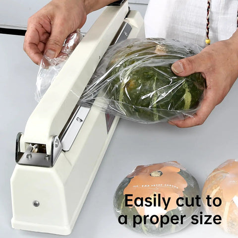Solid Pack Of Two Hundred Four By Six Heat Shrink Bags Pulling Off A Knockout Tight Seal For Books And Bath Bombs Durable Food Grade Plastic Wrap For Everyday DIY in use sealing a vegetable.