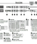 Crb2bw Pneumatic Rotary Actuator Cylinder specifications guide detailing order instructions and features for smooth rotation.