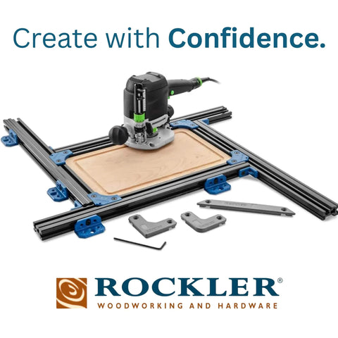 Router Jig For Cutting Boards Up To 18 By 18 Inches With Adjustable Groove And Corner Radius Guides, Pro Grade Variable Router Guide