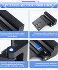 Child Safe Door Reinforcement Lock 2 Pack With 800 Pounds Of Force, heavy duty aluminum, close-up view showing parts and features.