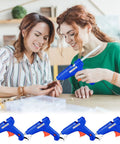 4 Pack 100W Full Size Hot Glue Gun Set Blue Bulk For Crafts And Repairs Must Have Durable Easy Grip High Heat Glue Guns With Quick Heat Up Reliable Adhesive Tool Kit For DIY Projects, blue full-size glue guns for jewelry crafts