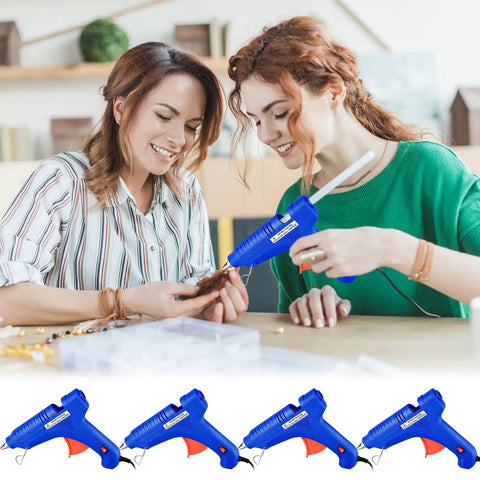 4 Pack 100W Full Size Hot Glue Gun Set Blue Bulk For Crafts And Repairs Must Have Durable Easy Grip High Heat Glue Guns With Quick Heat Up Reliable Adhesive Tool Kit For DIY Projects, blue full-size glue guns for jewelry crafts