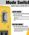SENCTRL automatic vacuum switch for dust collectors; yellow power-tool switch with AUTO/OFF/ON lever