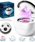 Ultrasonic Retainer Cleaner Machine 45kHz for retainers, dentures, mouth guards, aligners, braces, with digital timer and UV-C lights.