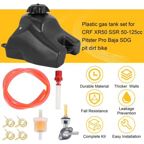 Gas Tank With Cap For CRF50 XR50 50cc 70cc 90cc 110cc 125cc Dirt Bikes Fits SSR TaoTao Coolster Baja DR49 SDG 107 Kazuma