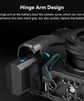 Baseplate For Sony Alpha 6700 With Built In Arca Quick Release Plate And Bottom Mount, showing hinge arm design details.