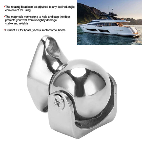 Magnetic Door Stopper With Rotating Head 316 Stainless Steel Door Holder Adjustable 8 Lbs Holding Power installed