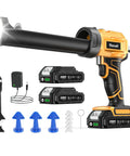 Cordless Caulking Gun With Two 2000mAh Batteries 4 Adjustable Speeds LED Light 10oz Cartridge Gun Includes 9 Piece Silicone Caulking Tool Set