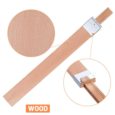 Rock Solid 6 Pack 15.7 Inch Wooden Drawer Slides Bottom Mount Undermount Dovetail Build showing smooth beech wood surface and metal connector.