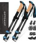 Ultralight Collapsible Trekking Poles For Hiking, 2-Piece Adjustable Walking Sticks With EVA Foam Grips, Non Slip Blue