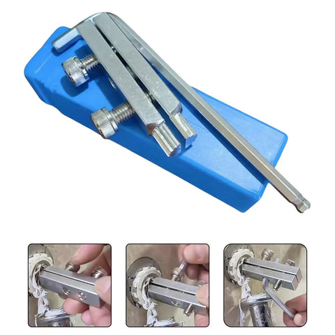 Top Notch Broken Pipe Extractor Tool For Rusted Fasteners, Damaged Screw Remover And Stripped Bolt Kit Perfect For Faucet Fixing And Water Pipe Thread Repair Hand Tool Set Super Easy Out Solution For Pros, alloy steel, blue case