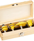 Raised Panel Cabinet Door Router Bits Set Four Bit Ogee With Half Inch Shank For Rail And Stile Doors in wooden case