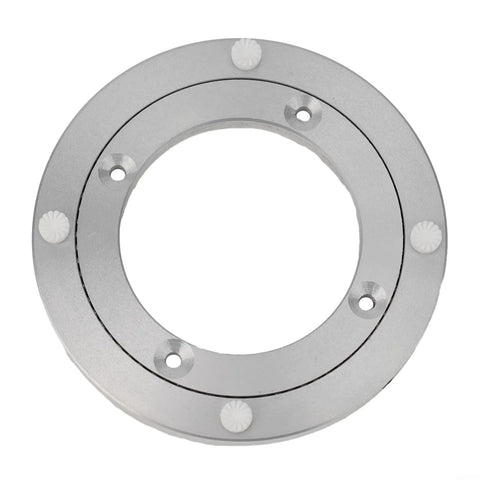 Rotating Bearing Turntable Base 5 Inch Aluminum Alloy Lazy Susan Hardware For DIY Kitchen Dining Table Cake Decorating And Spice Rack Organization Silver