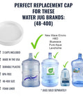 Screw-On 48mm Water Cooler Cap With Foam Liner Pack Of 3 For Plastic Water Jugs And Dispensers Fits 48-400 Neck Finish