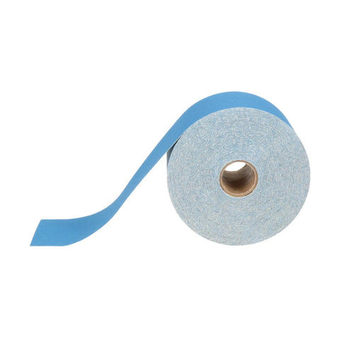 Stikit Blue Abrasive Sheet Roll 180 Plus Grade For Automotive Coating Removal And Body Repair, unrolled side view