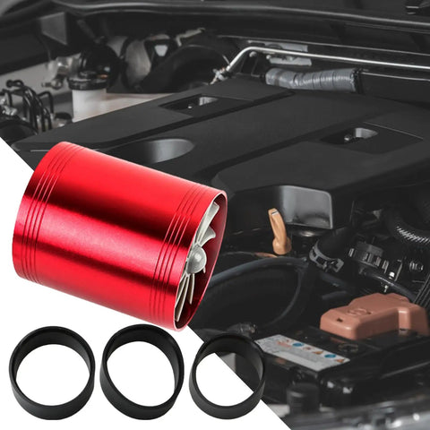 High Flow Air Intake Turbo Booster Kit With Double Sided Turbine For Cars shown with engine components