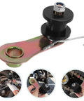 Top Tier Zacks Motorcycle Chain Tensioner Kit With Durable Roller And Anti-Slip Grip Design For Off Road Bikes Perfect For Smashing Riders Who Want Easy Install And Rock Solid Performance To Keep Their Driveline Tight No Slack Allowed. black roller chain tensioner with steel bracket for off-road bike chain adjustment