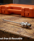 6 Piece Grease Gun Needle Tips Kit With Narrow Needles And Air Nozzle For Smooth Lubrication on wooden surface