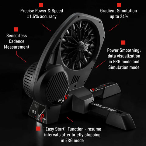 Direto XR-T Direct Drive Bike Trainer with Accurate Power Readings, App Compatibility, Massive Flywheel Simulating 24% Gradients