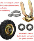 Heavy Duty Ten Inch Swivel Caster Set Of Four Built Like A Beast Industrial Wheels With Pneumatic Rubber Tires Shock Absorbing Steel Hubs Super Smooth Silent Roll For Any Rig Setup showing bracket, bearings, and tire.