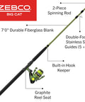 Heavy Duty Big Cat Spinning Reel And Rod Combo For Catfish And Freshwater Anglers Haul Monster Cats With A 7 Foot 2 Piece Rod
