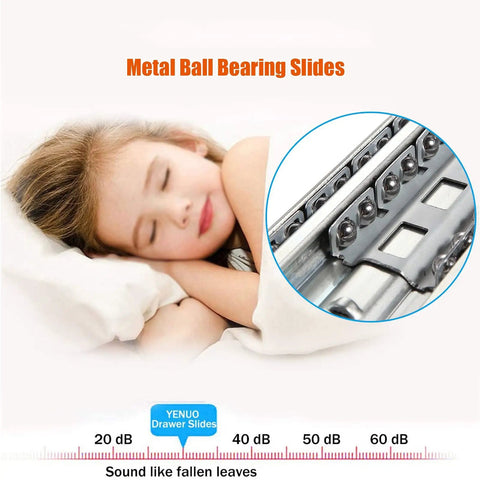 Built Like A Tank Heavy Duty Full Extension Drawer Slides With Lock Smooth Ball Bearing Cabinet Rails Industrial Steel Tracks High Load Capacity Quiet Storage Upgrade Pair close-up of metal ball bearing slides in use.