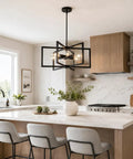 Drop-Dead Gorgeous 23.6 Inch Black Farmhouse Chandelier With Six Lights And Fully Adjustable Drop For Kitchen Table Dining Room Or Foyer, modern kitchen with elegant lighting.