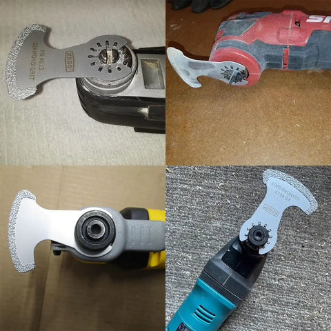 Four Pack Diamond Grout Removal Blades For One-Eighth Inch Grout Lines, Oscillating Tool Compatible, Ultra Sharp Grout Removal For Tile Mortar Thinset Plaster, Not For Cutting Tile Or Granite, 2.3mm Thick