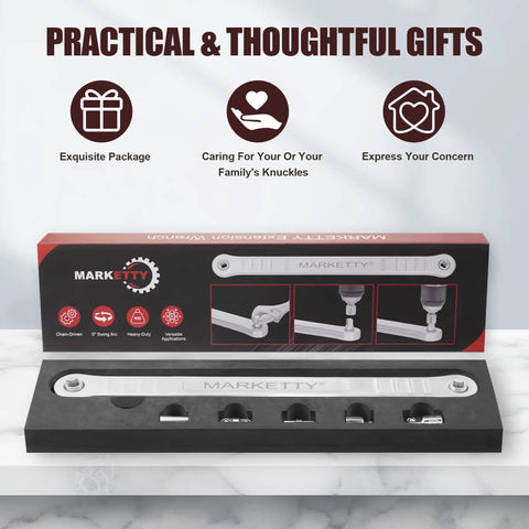 Offset Extension Wrench For Tight Spaces, Impact Ready And Hella Handy, 304 stainless steel, with square drive adapters in packaging