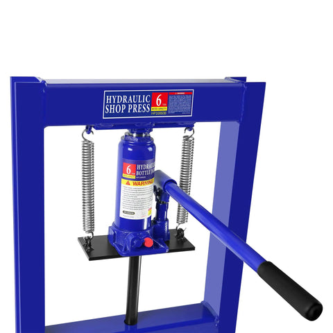 Heavy Duty 6 Ton Hydraulic Shop Press With Adjustable Height Benchtop H-Frame And Press Plates, Pressure Gauge For Auto Repair
