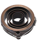 Fast Return Drill Press Quill Spring Coil in Chrome Plated Spring Steel, 19mm wide, 64mm outer diameter; coiled view