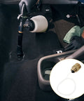 Straight Up Rotatable Air Blower Hose And Plastic Extension Tube Quick Connect Air Compressor Adapter in use cleaning car interior.