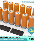 Image of 12 Gauge Snap Caps Training Rounds Set for Safe Loading and Dry Fire Practice, close to real weight dummy rounds, 12 pieces.