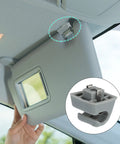 Gray Mercedes Sun Visor Hook Clip for Classic Models W123 W124 W126 W201 190E S Class installation illustration inside car