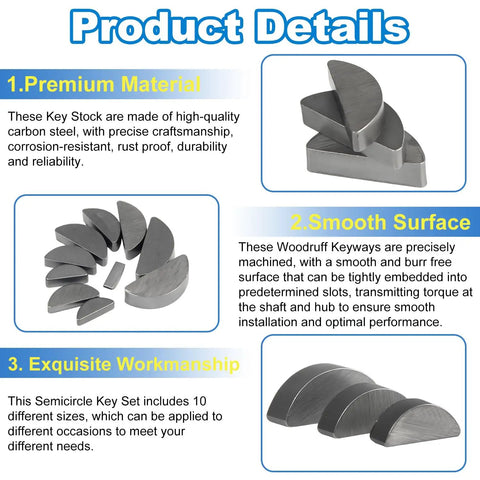 Solid As A Rock Metric Woodruff Key Assortment Kit Comes With 10 Sizes Of Tough Carbon Steel Semicircle Tools For Your Garage Needs And Fix It Up Projects Plus Top Fasteners So You Stay Boss When You Crush Any Job That Comes Your Way For Sure.
