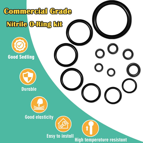 Good Sedling Buna-N nitrile O-ring assortment with black O-rings in varying sizes arranged in a circle