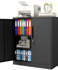 Beefy 36 Inch Steel Storage Cabinet With Two Doors And Two Adjustable Shelves, Locking Tool Cabinet For Garage, Home Office And Bathroom.